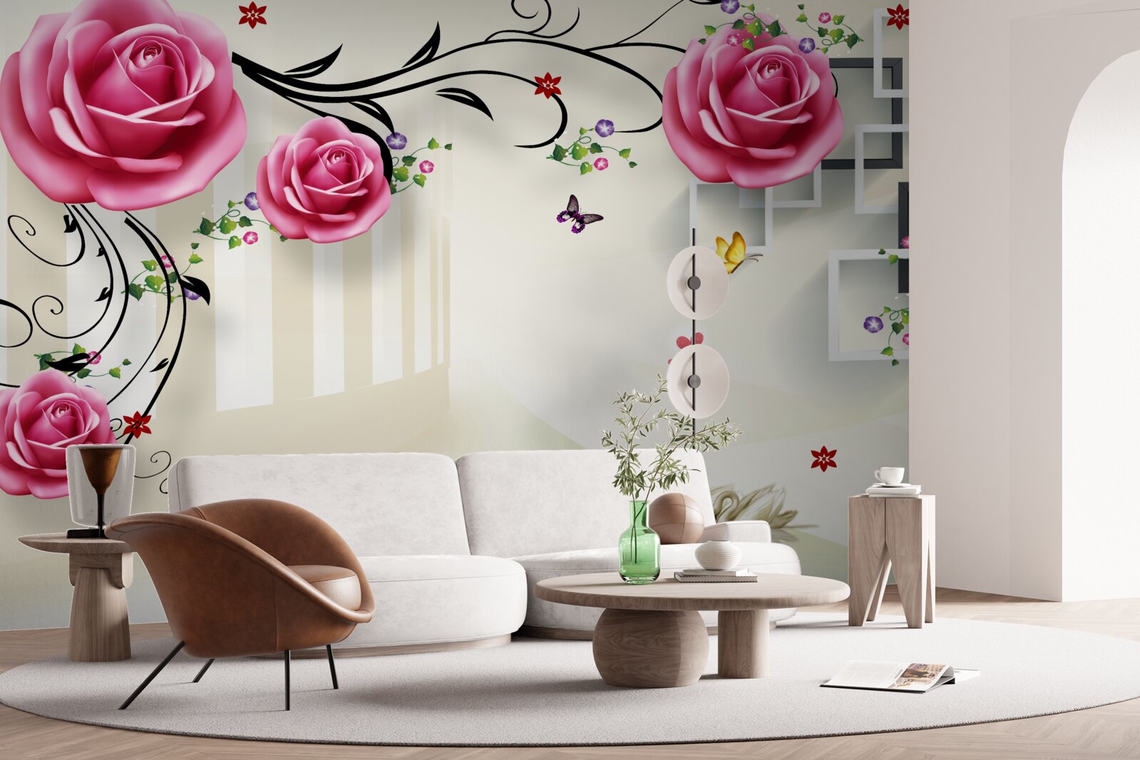 Carta da parati rosa e un muro