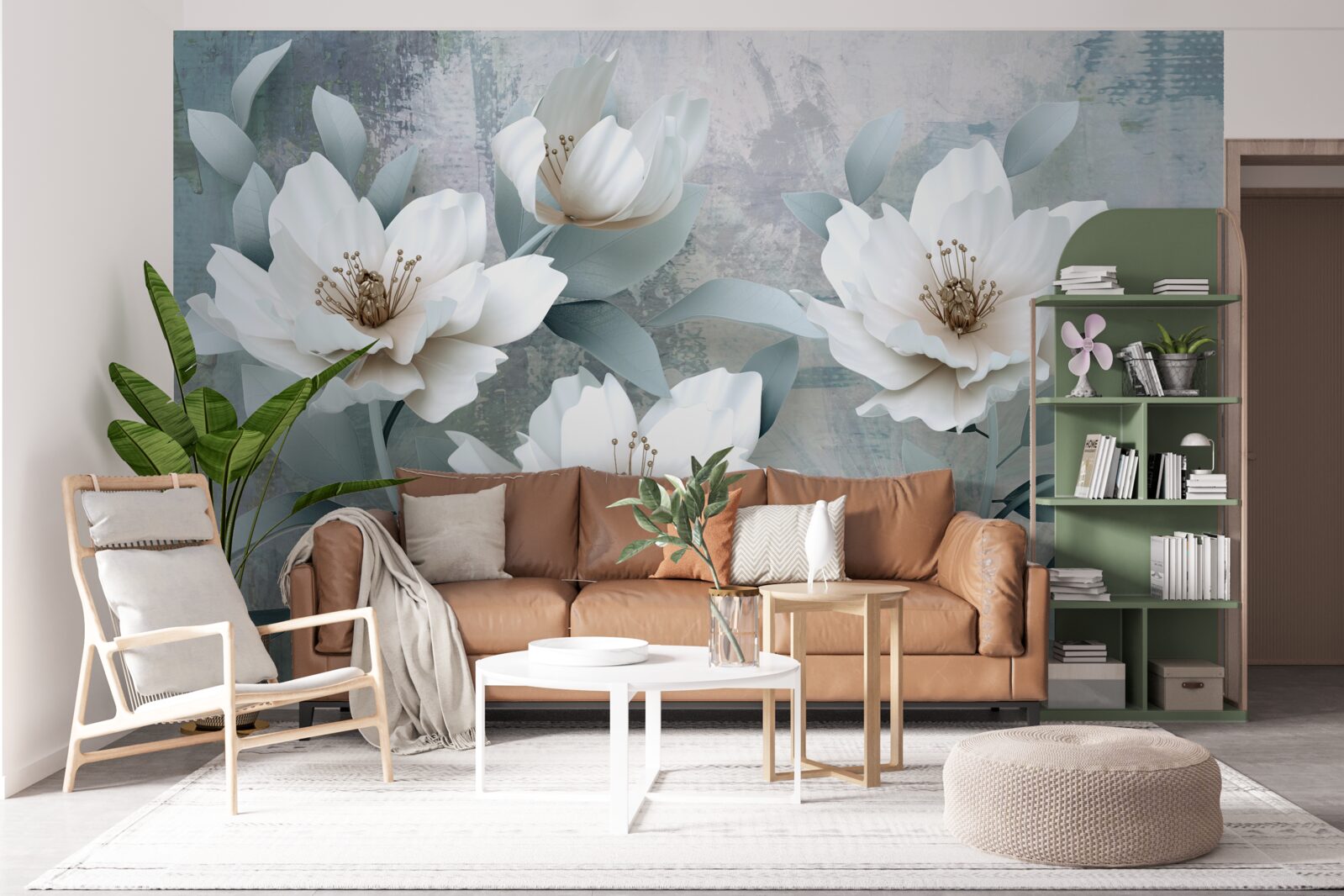 Carta da parati Peonie bianche come la neve