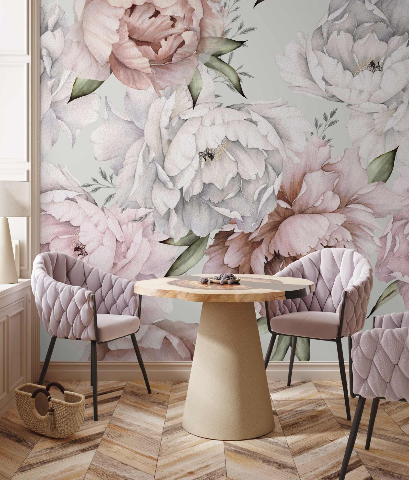 Carta da parati peonie luminose