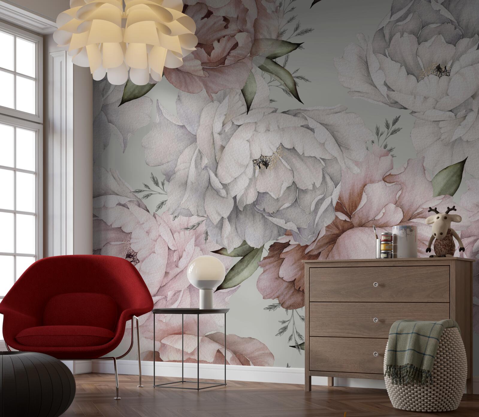 Carta da parati peonie luminose