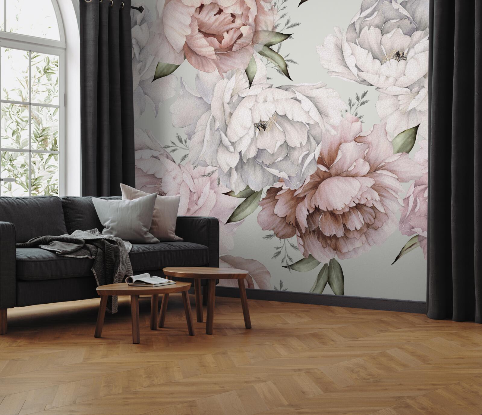 Carta da parati peonie luminose