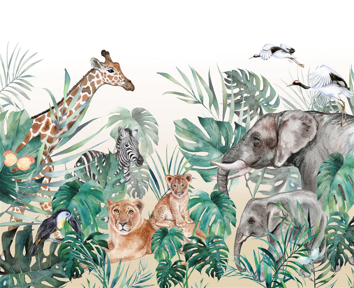 Carta da parati creature tra le foglie