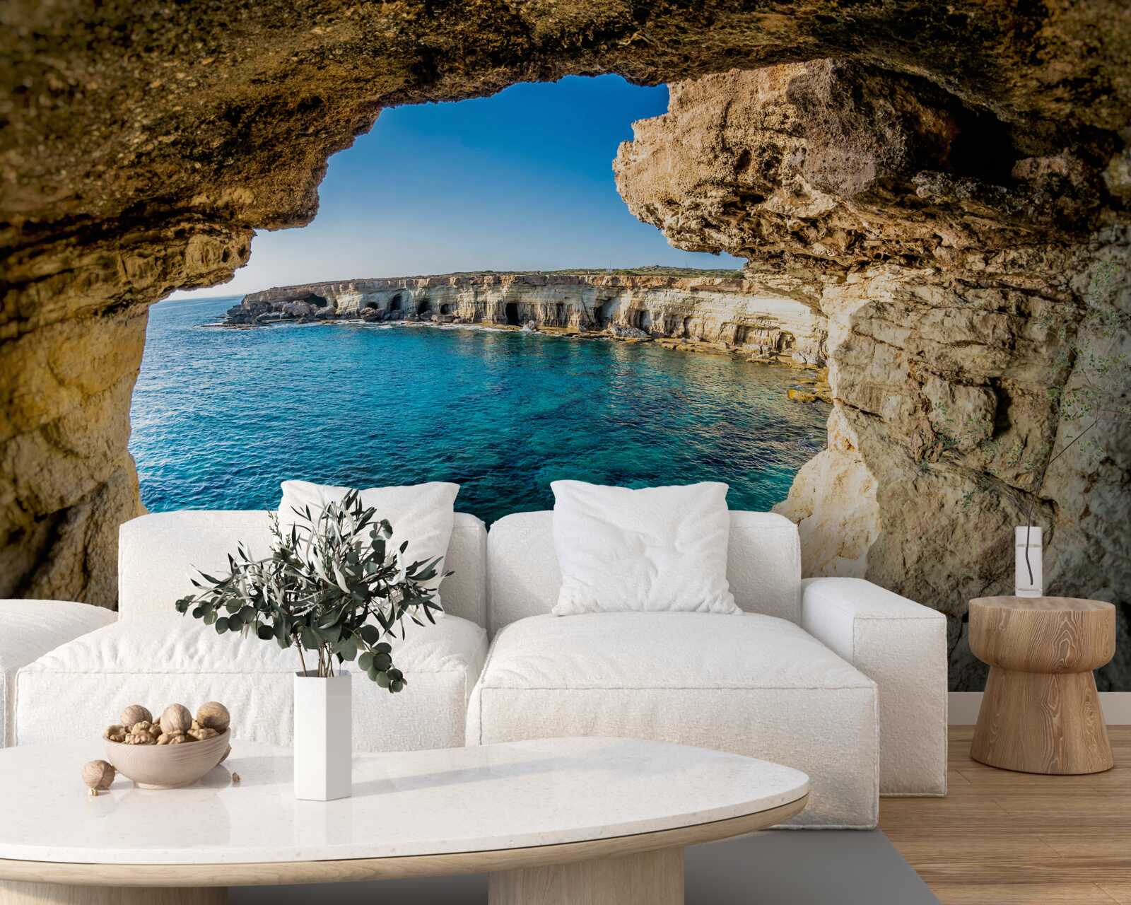 Carta da parati grotta vicino al laghetto