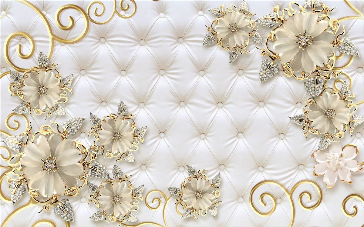 Carta da parati bellissimi fiori d'oro