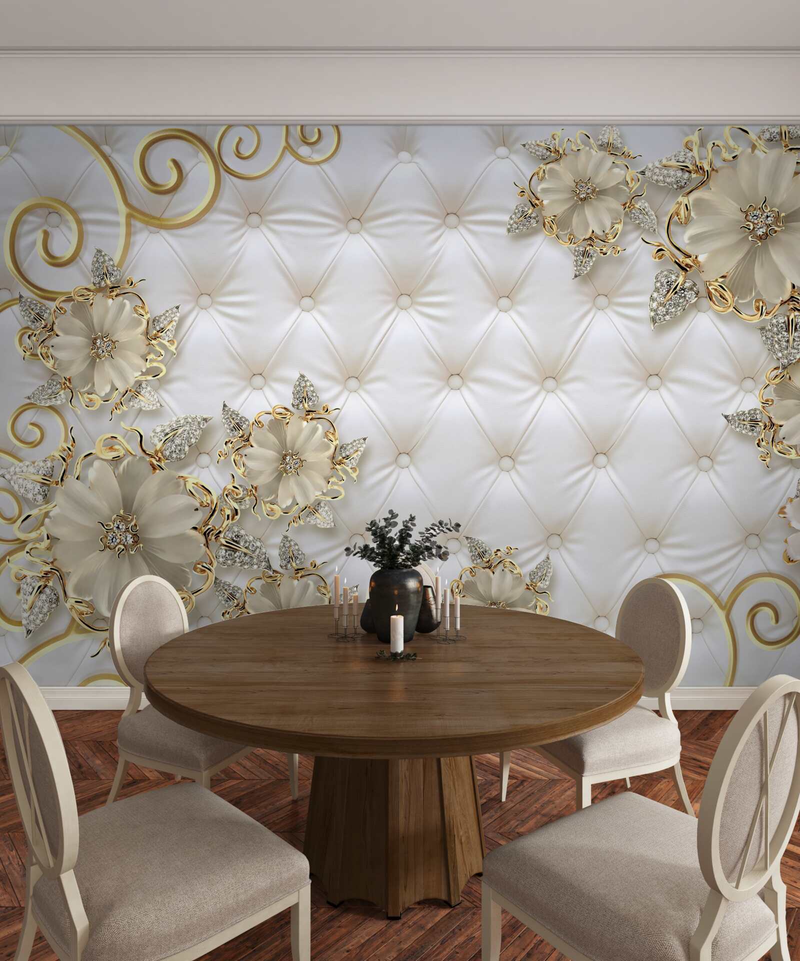 Carta da parati bellissimi fiori d'oro