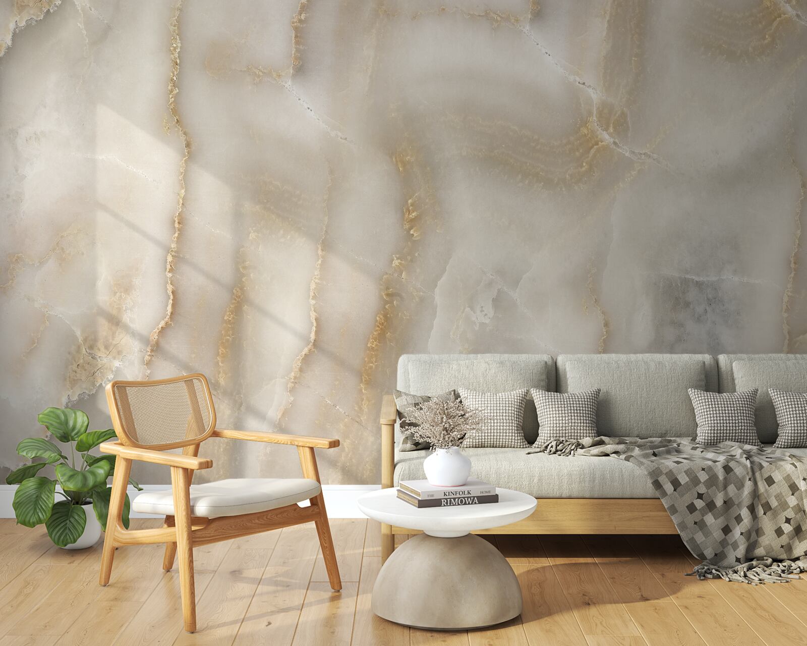 Carta da parati Parete decorata con marmo beige