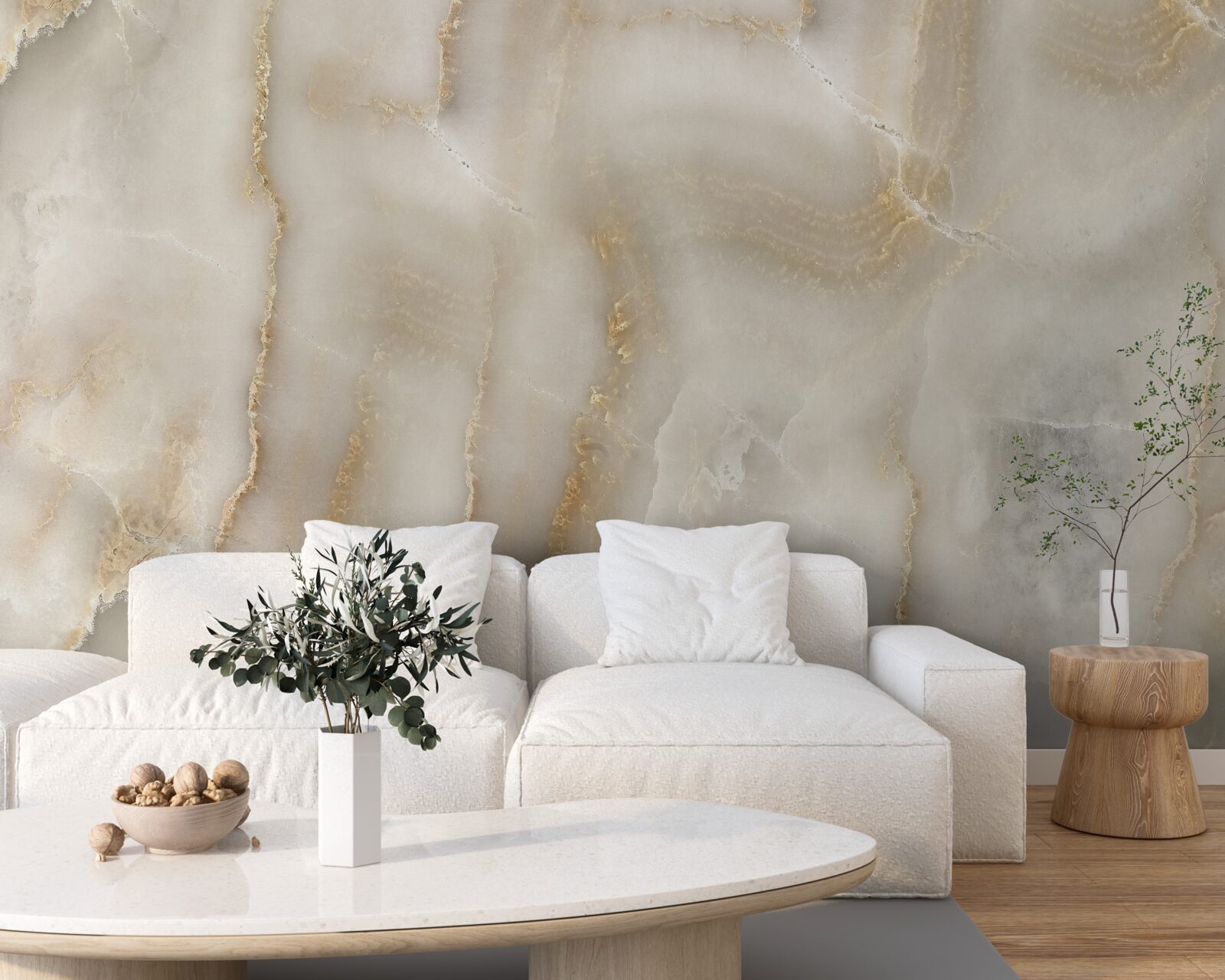 Carta da parati Parete decorata con marmo beige