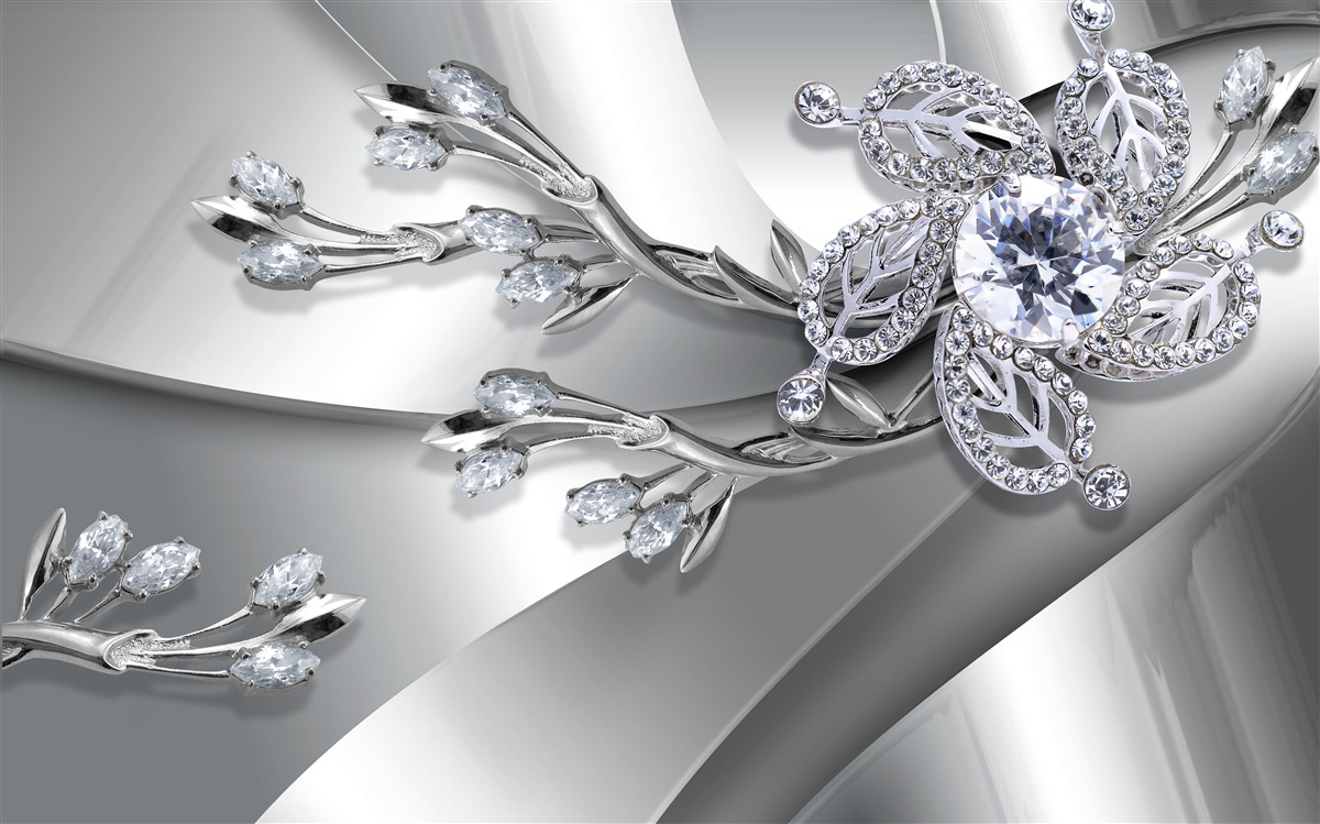 Carta da parati fiori di diamante