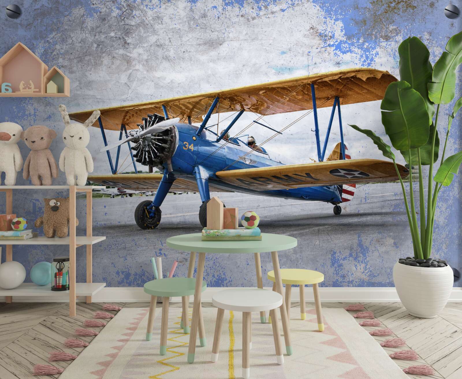 Carta da parati aeroplano, aereo e biplano