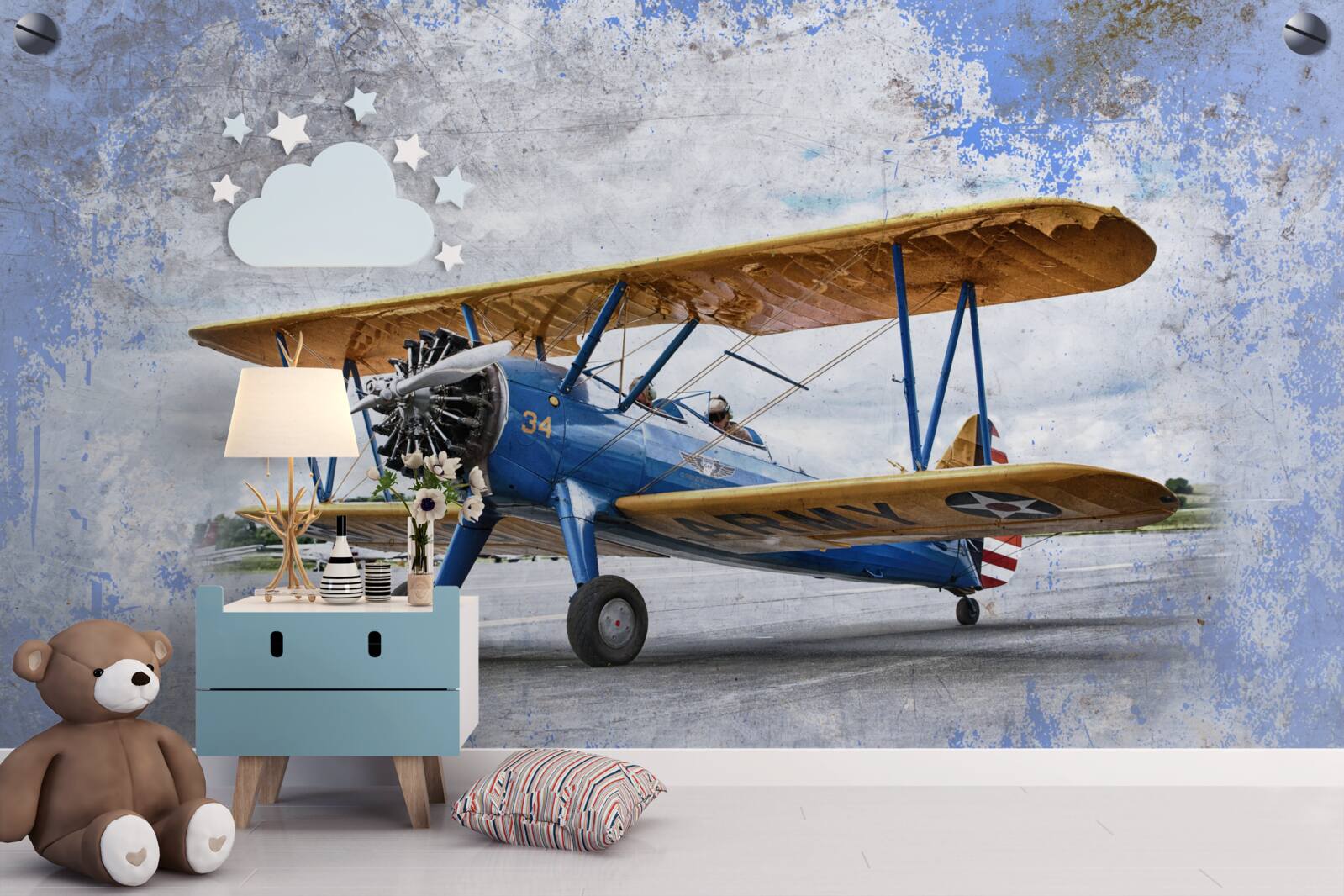 Carta da parati aeroplano, aereo e biplano
