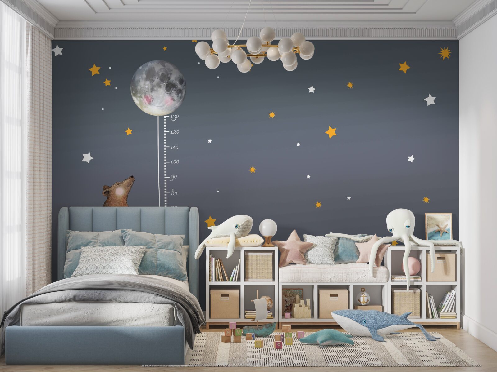 Carta da parati spazio celeste punteggiato di stelle
