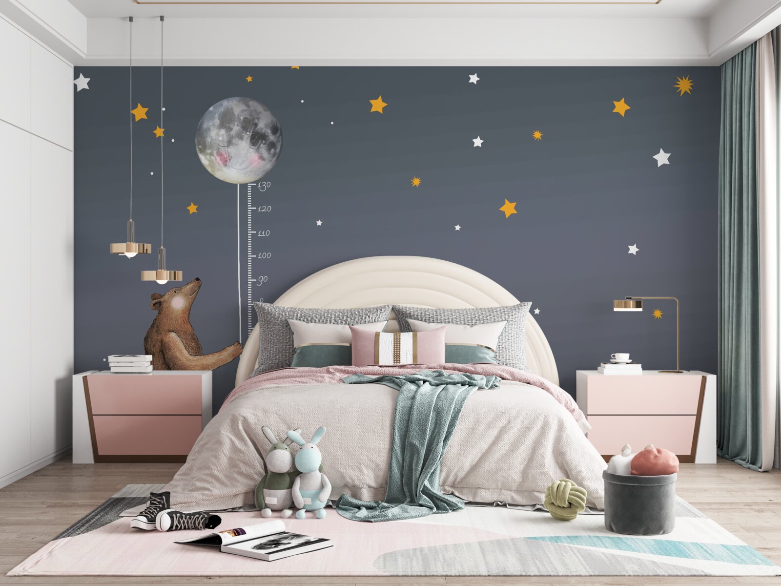 Carta da parati spazio celeste punteggiato di stelle