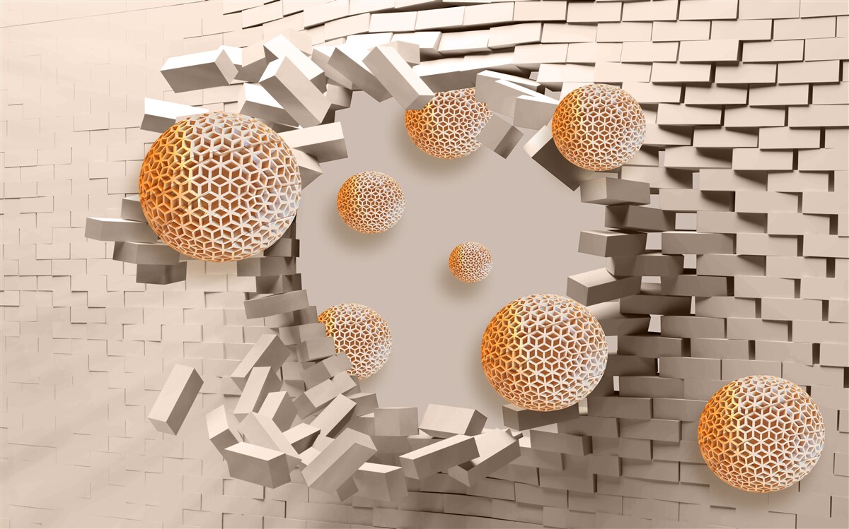 Carta da parati Palline e divisori 3d