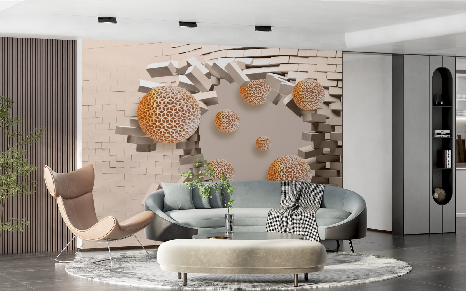 Fototapeta kule 3d i partycja