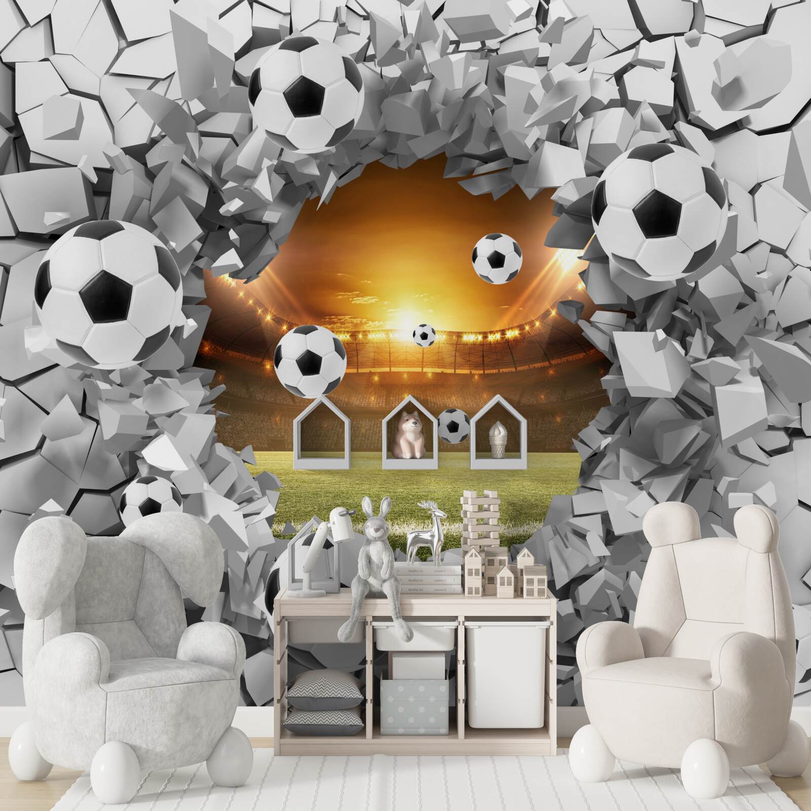 Carta da parati Palline e contenitore 3d