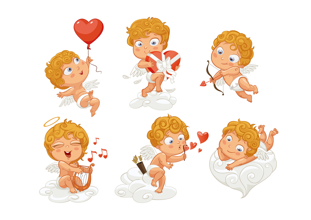 Carta da parati I cupidi sono appassionati dei loro compiti