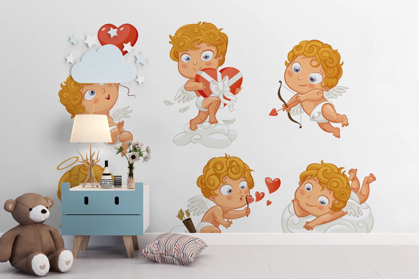 Carta da parati I cupidi sono appassionati dei loro compiti
