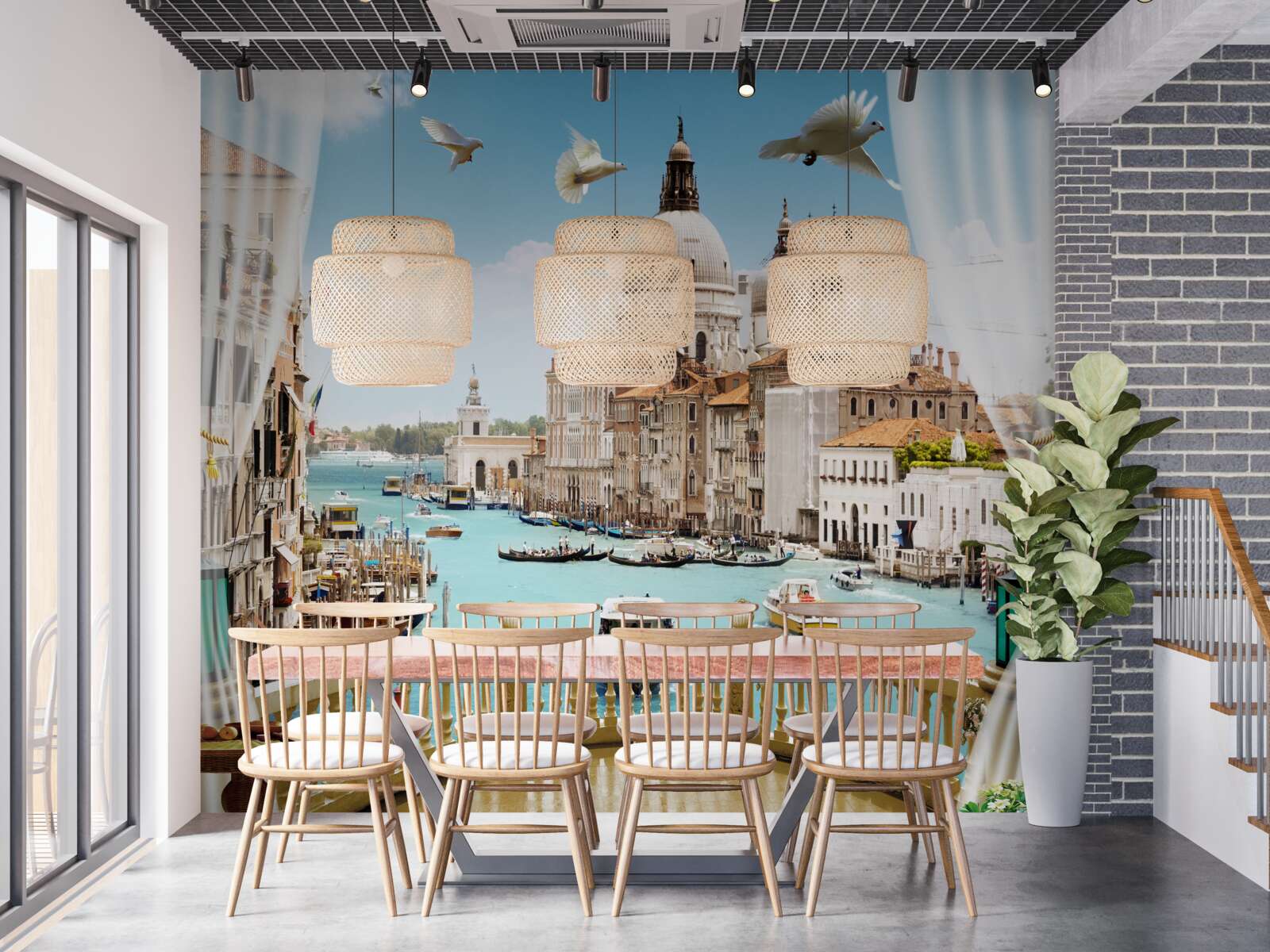 Carta da parati vista su Venezia dal balcone