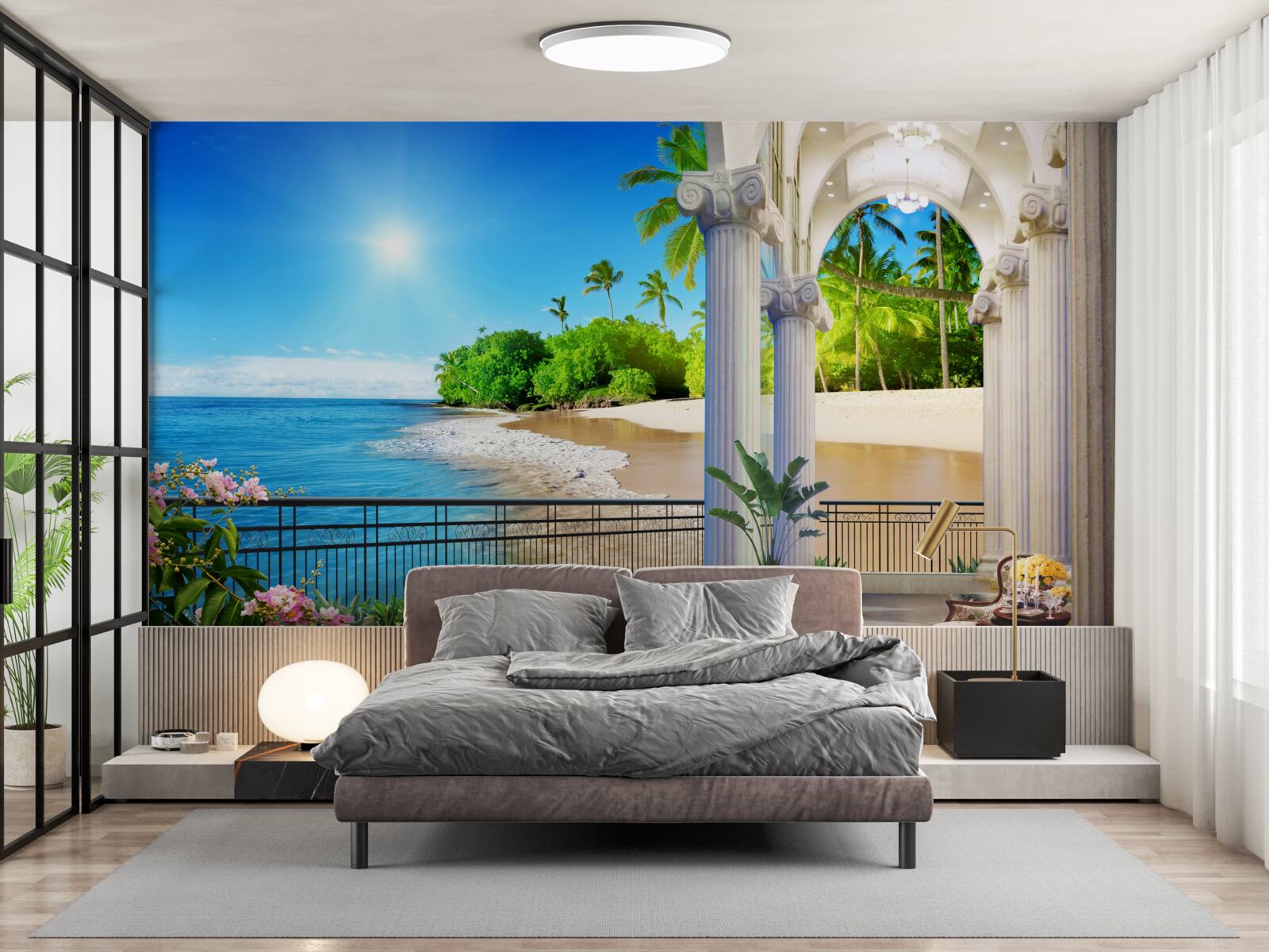 Carta da parati una luminosa giornata di sole su una costa tropicale