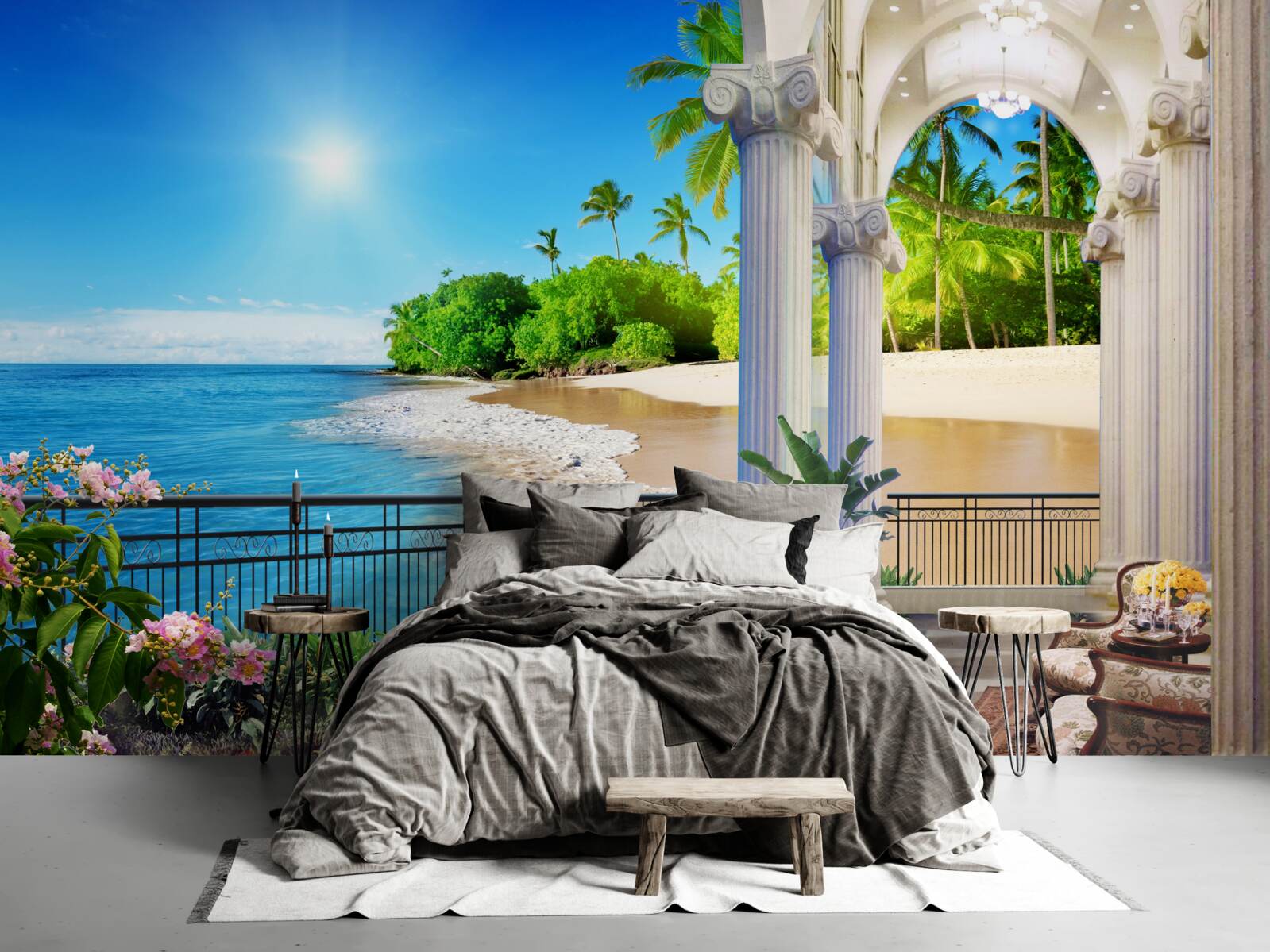 Carta da parati una luminosa giornata di sole su una costa tropicale