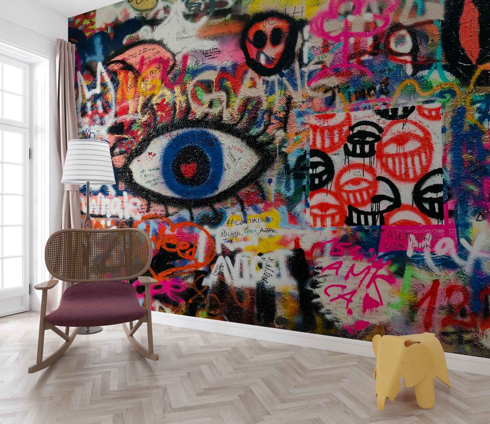 Fototapeta tęczowe kompozycje graffiti