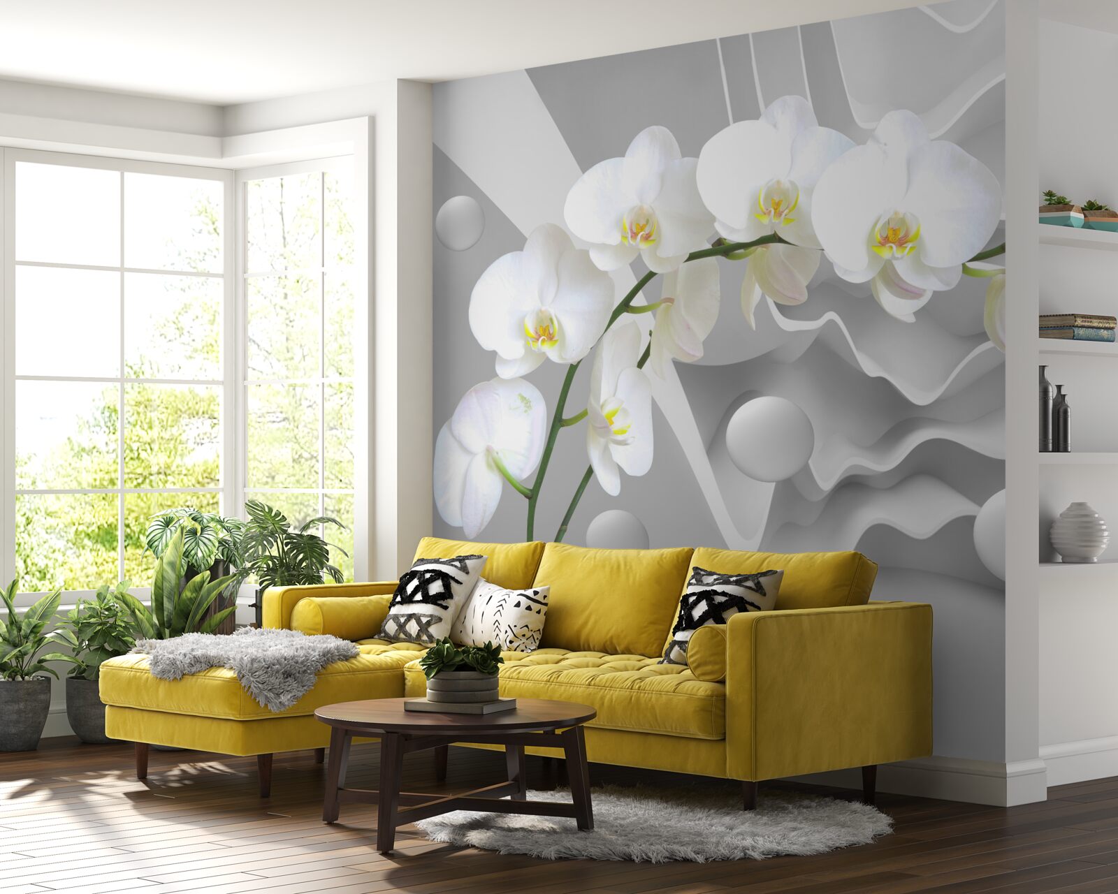 Fototapeta abstrakcja pełnej wdzięku białej orchidei