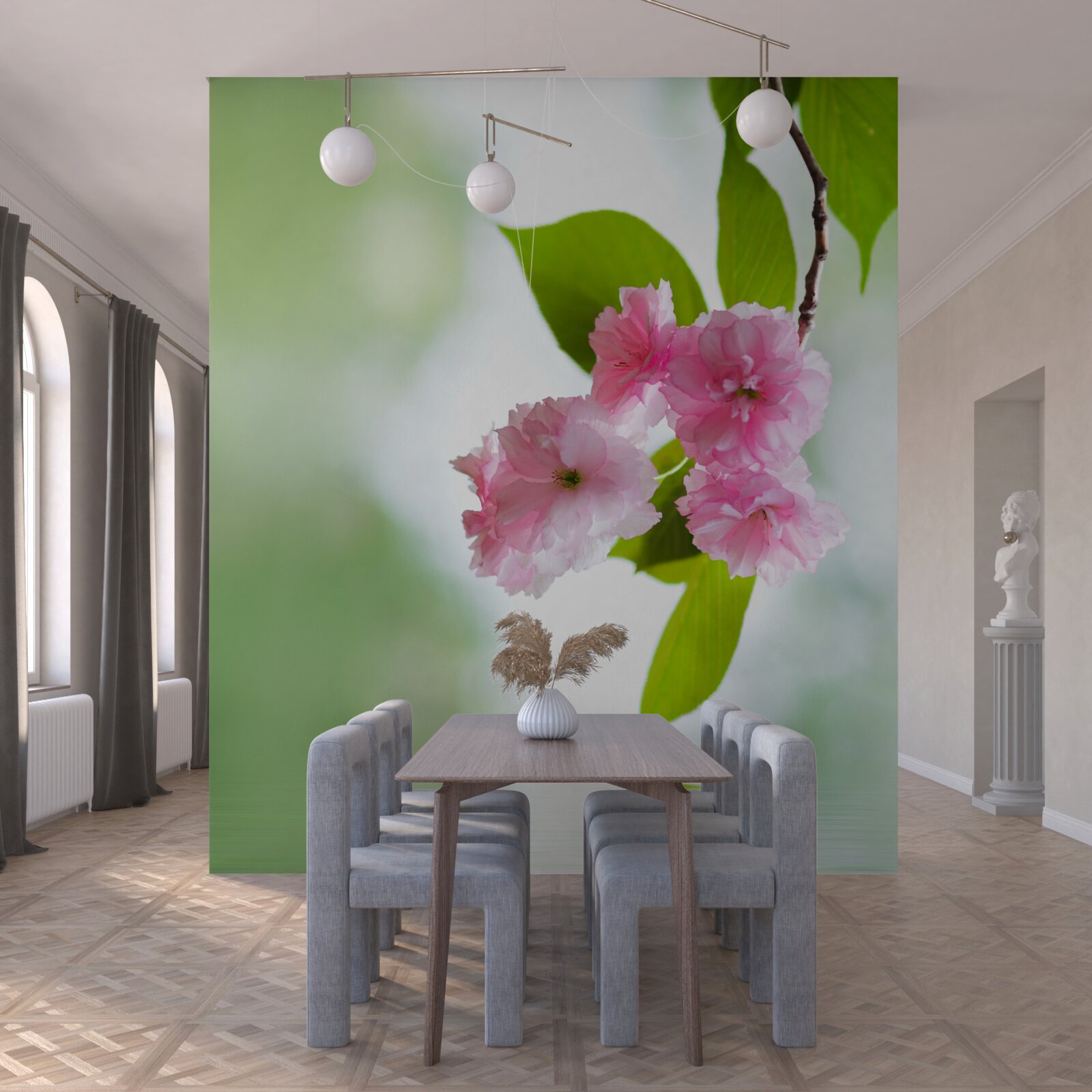 Fototapeta sakura kwitnie na gałęziach w pobliżu wody
