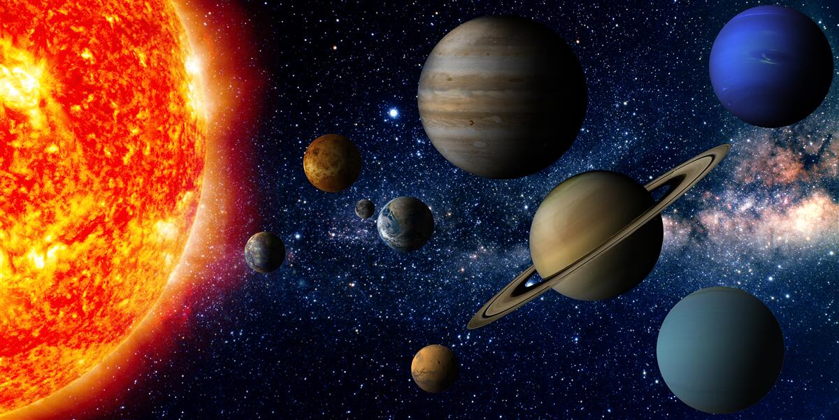 Fototapeta rozmiary planet i gwiazd