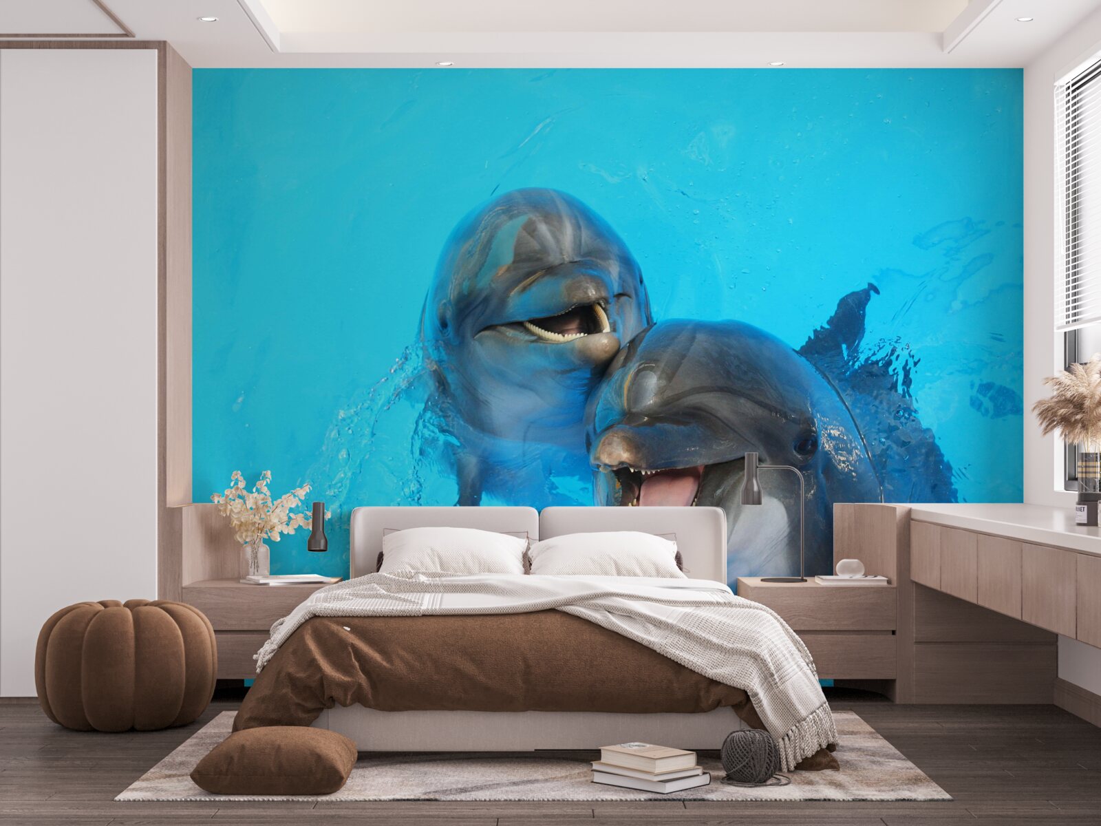 Fototapeta dwa uśmiechnięte delfiny