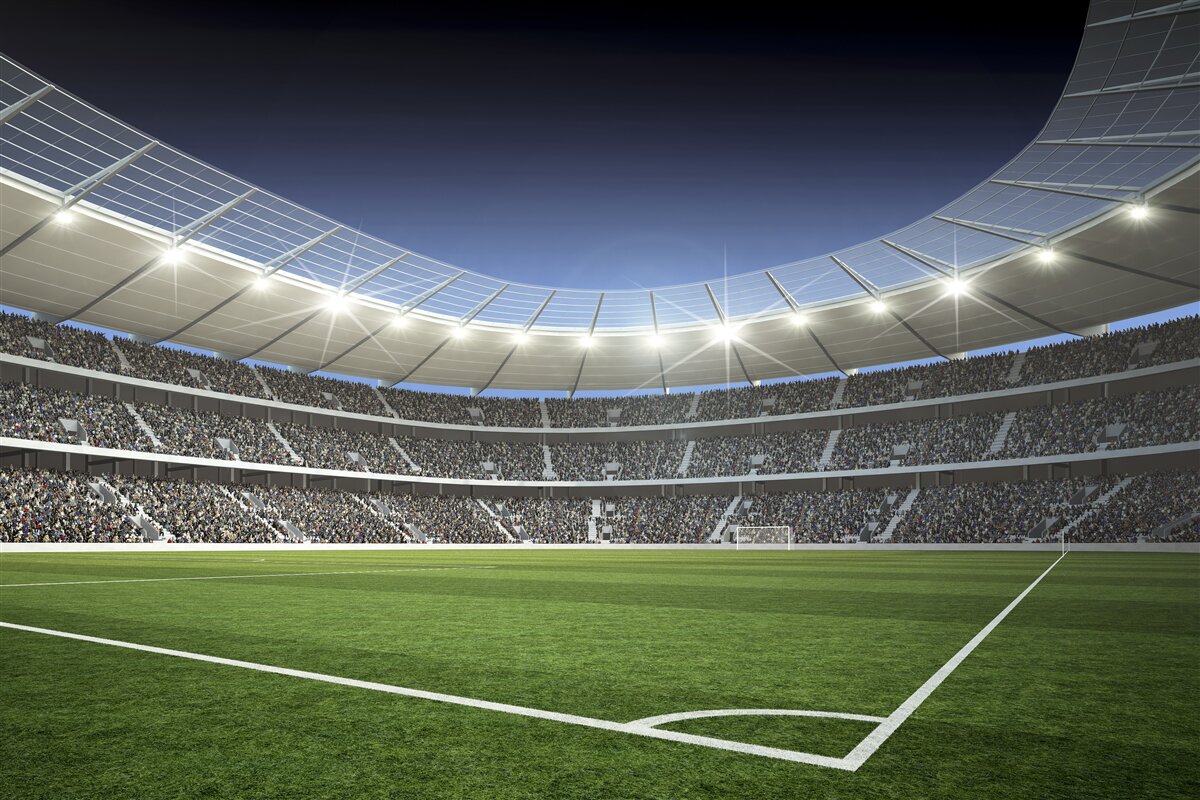 Fototapeta stadion przygotowuje się na przyjazd piłkarzy