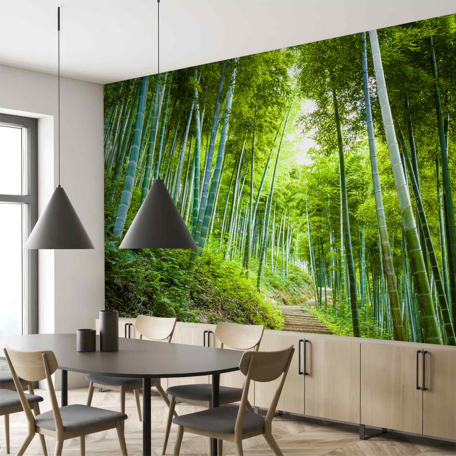 Fototapeta piękny bujny szmaragdowy las