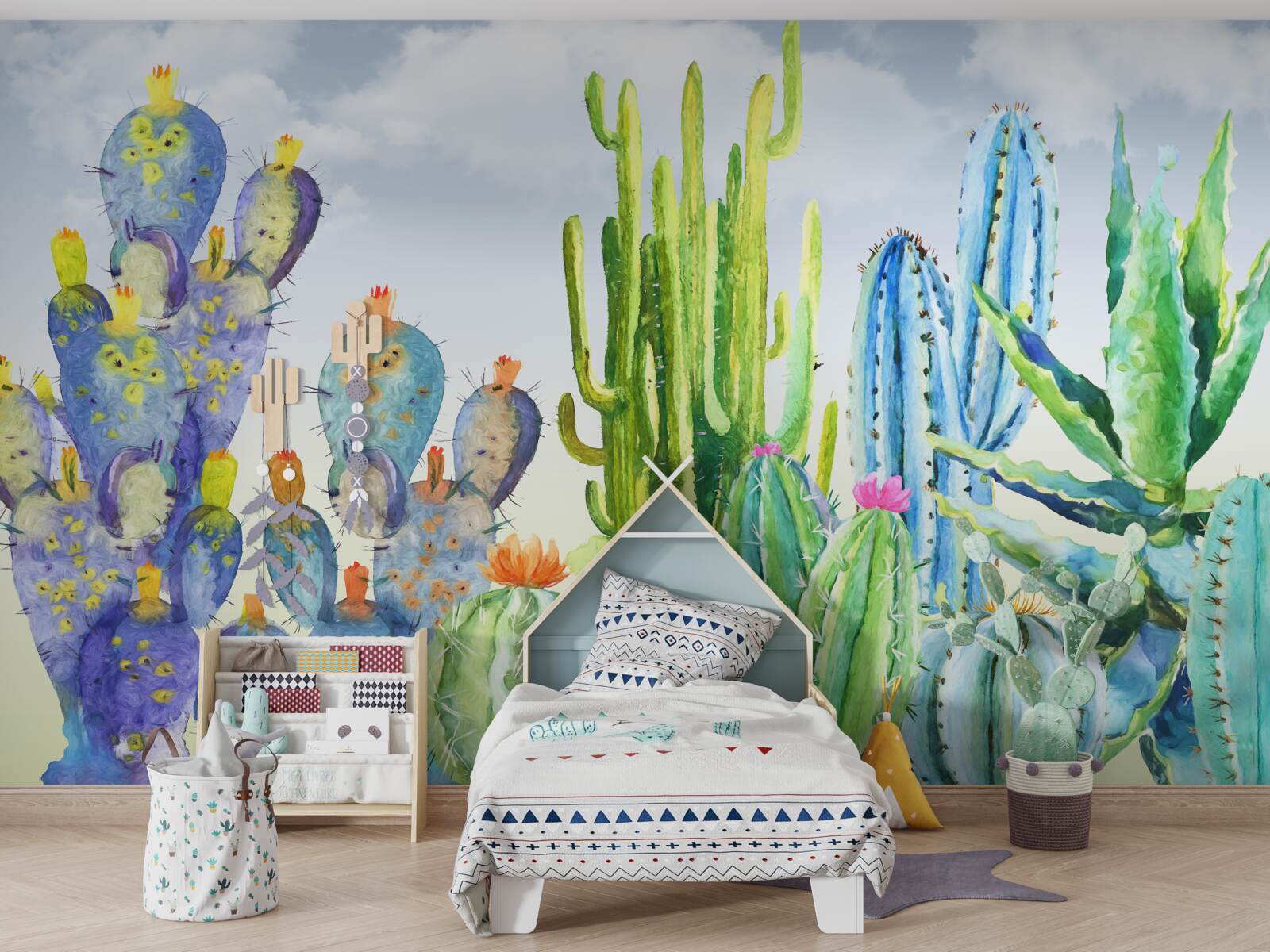 Carta da parati grandi cactus di diversi colori