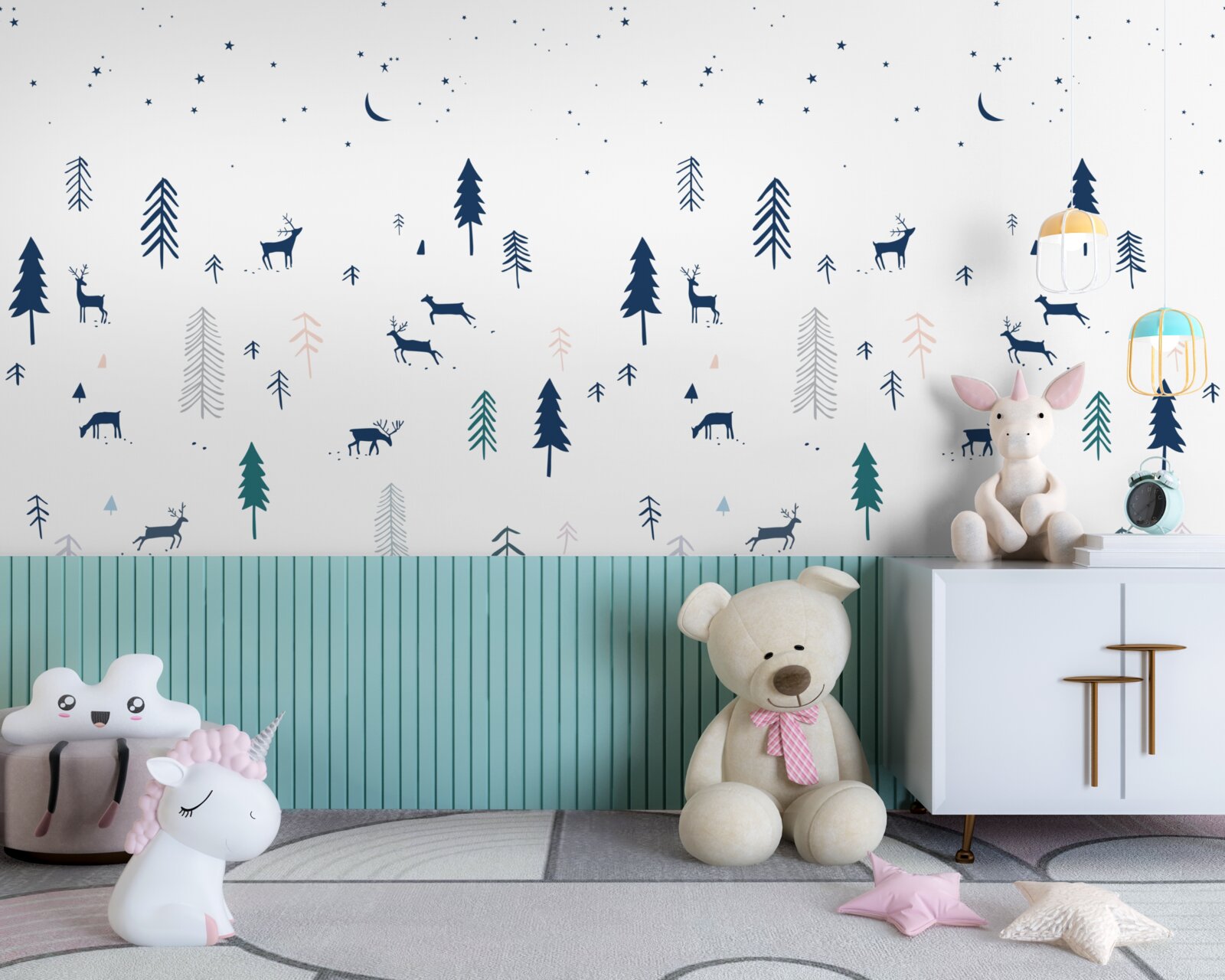 Carta da parati Carta da parati per bambini in stile minimalista