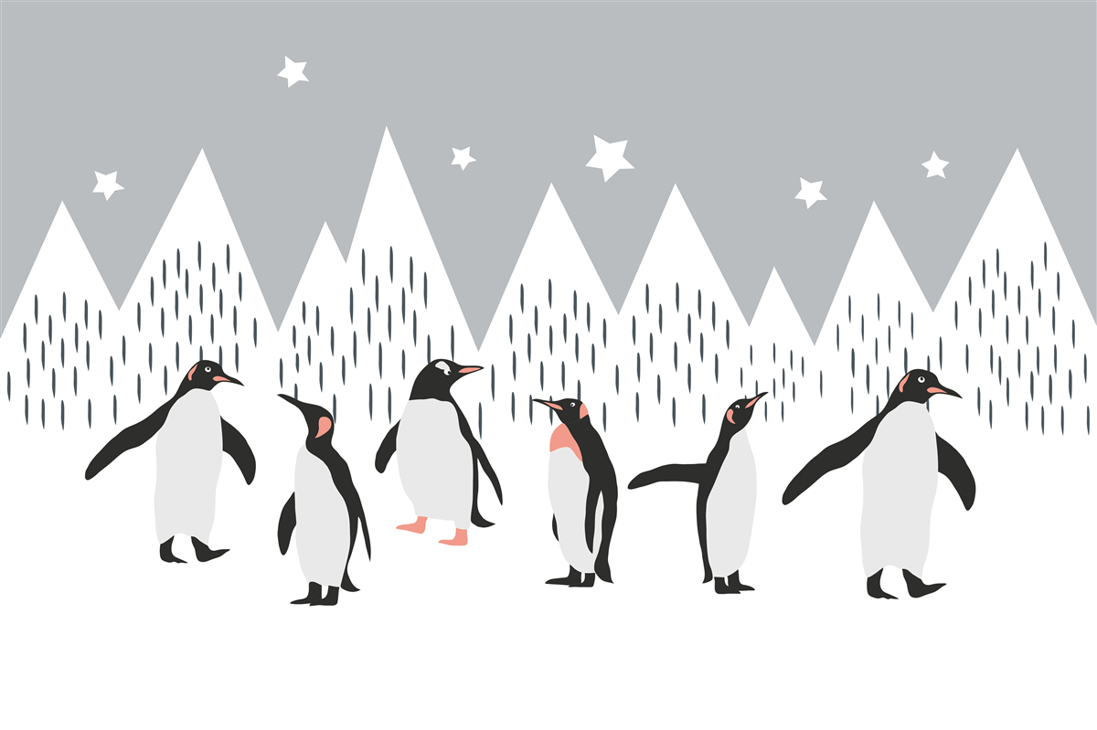 Carta da parati I pinguini fanno una passeggiata