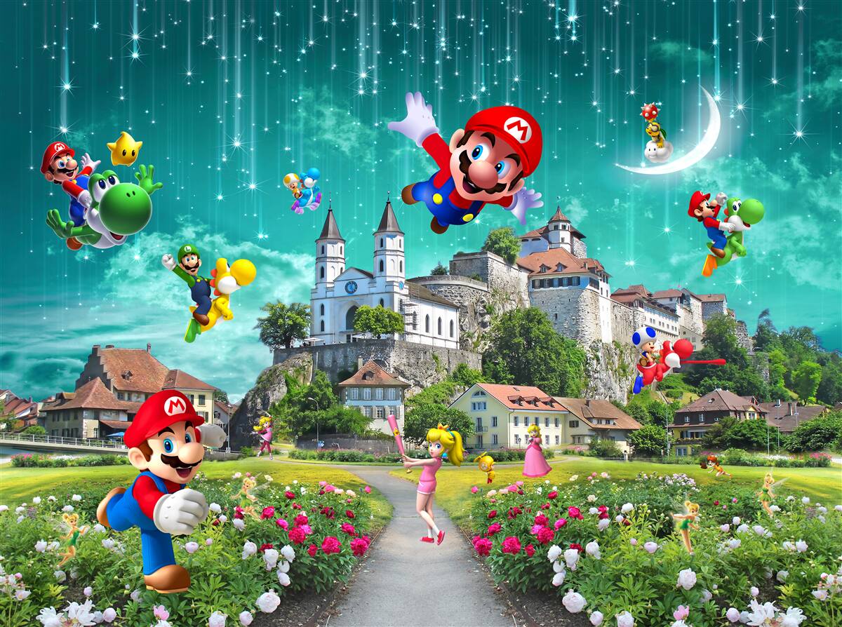 Carta da parati personaggi mario in metropoli
