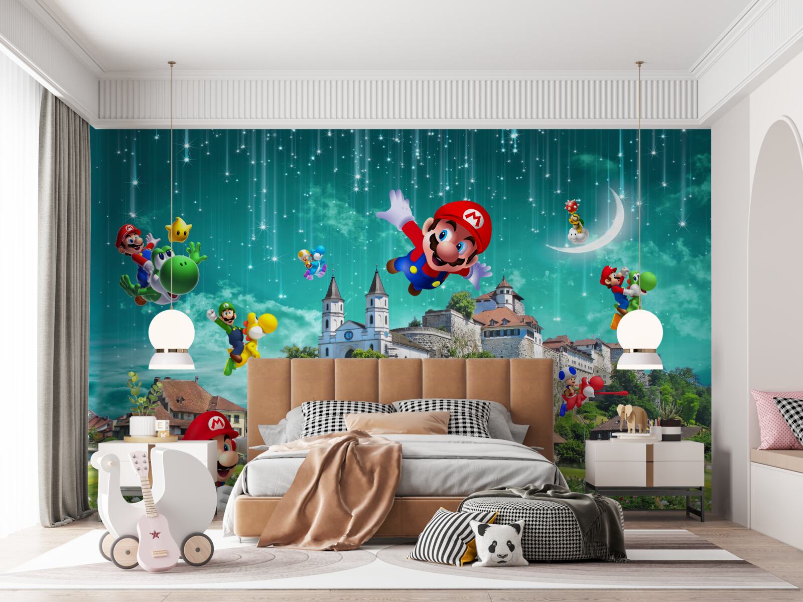 Carta da parati personaggi mario in metropoli