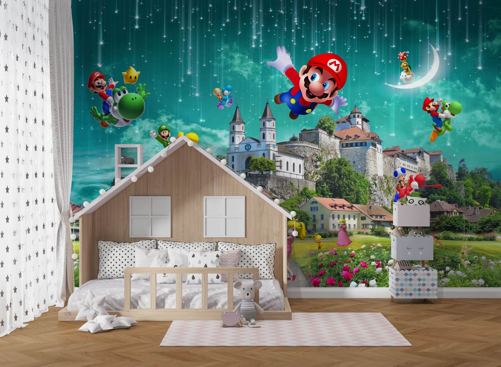 Carta da parati personaggi mario in metropoli