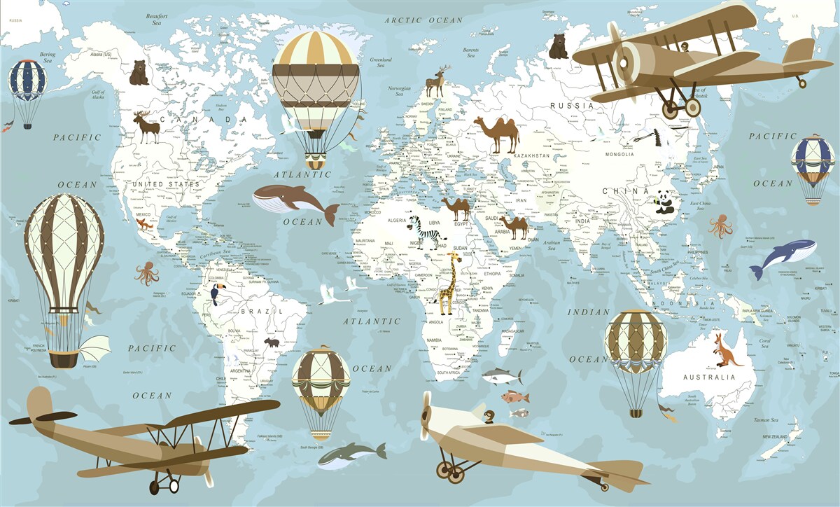 Carta da parati mappa del mondo