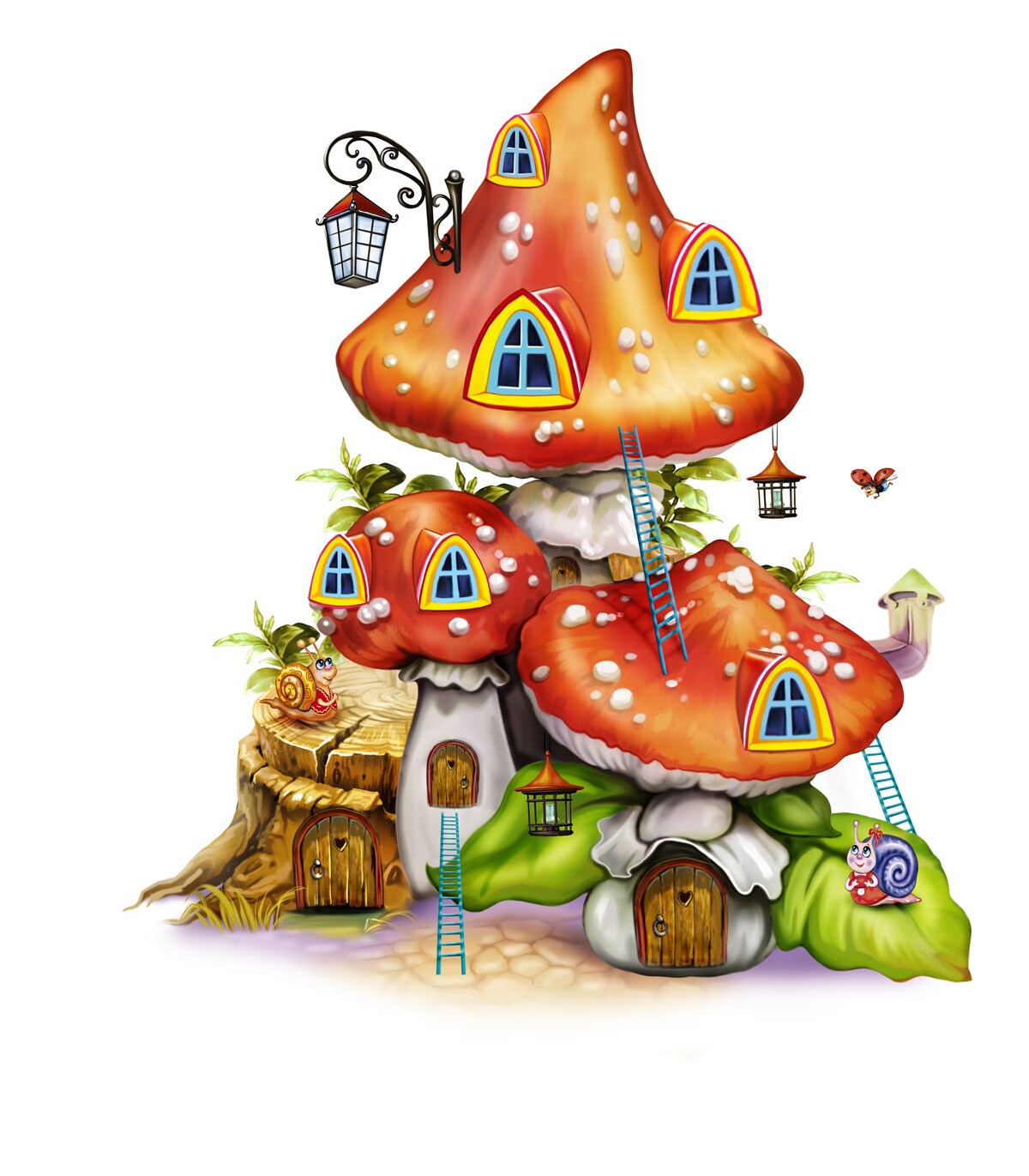 Carta da parati cottage a fungo