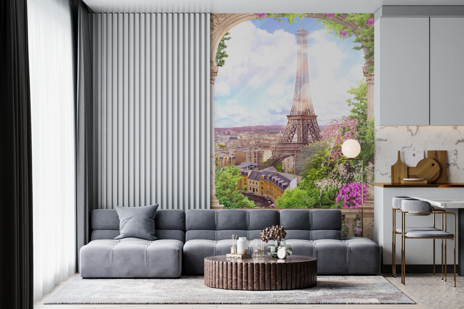 Fototapeta panorama paryża z wieżą eiffla