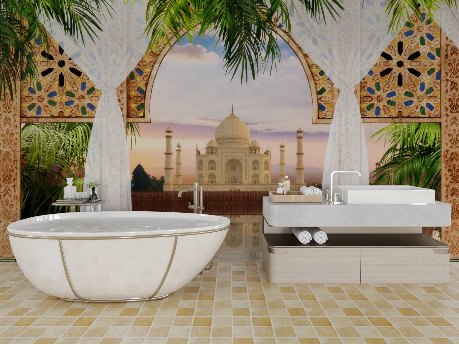 Fototapeta krajobraz z taj mahal