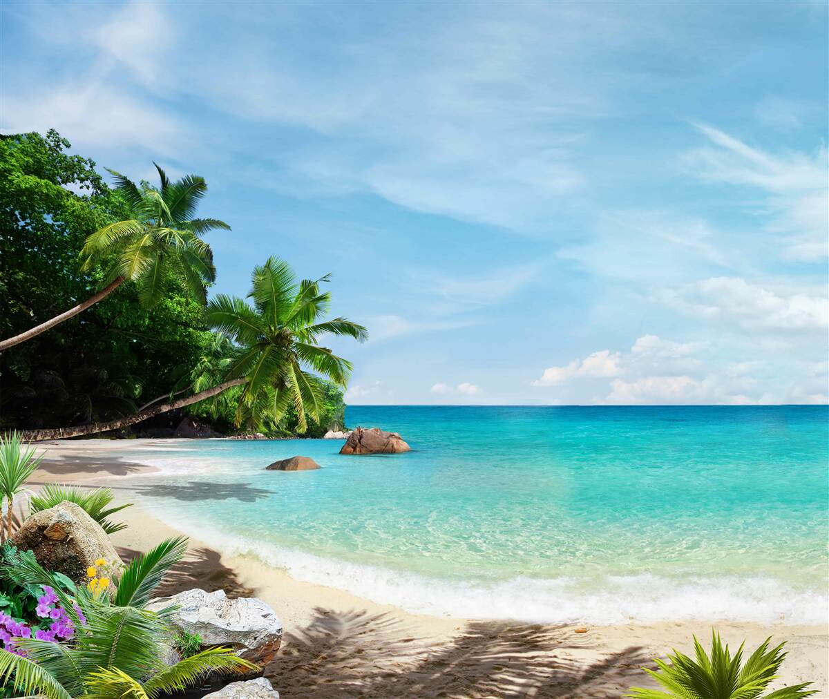 Fototapeta plaża z piaskiem i powierzchnią morza
