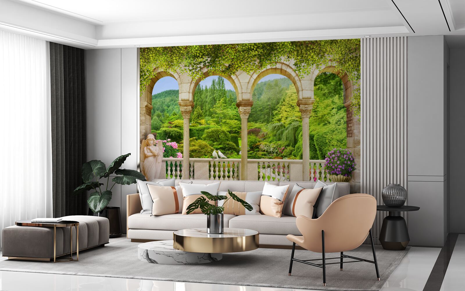 Fototapeta balkon z kolumnami w formie łuków