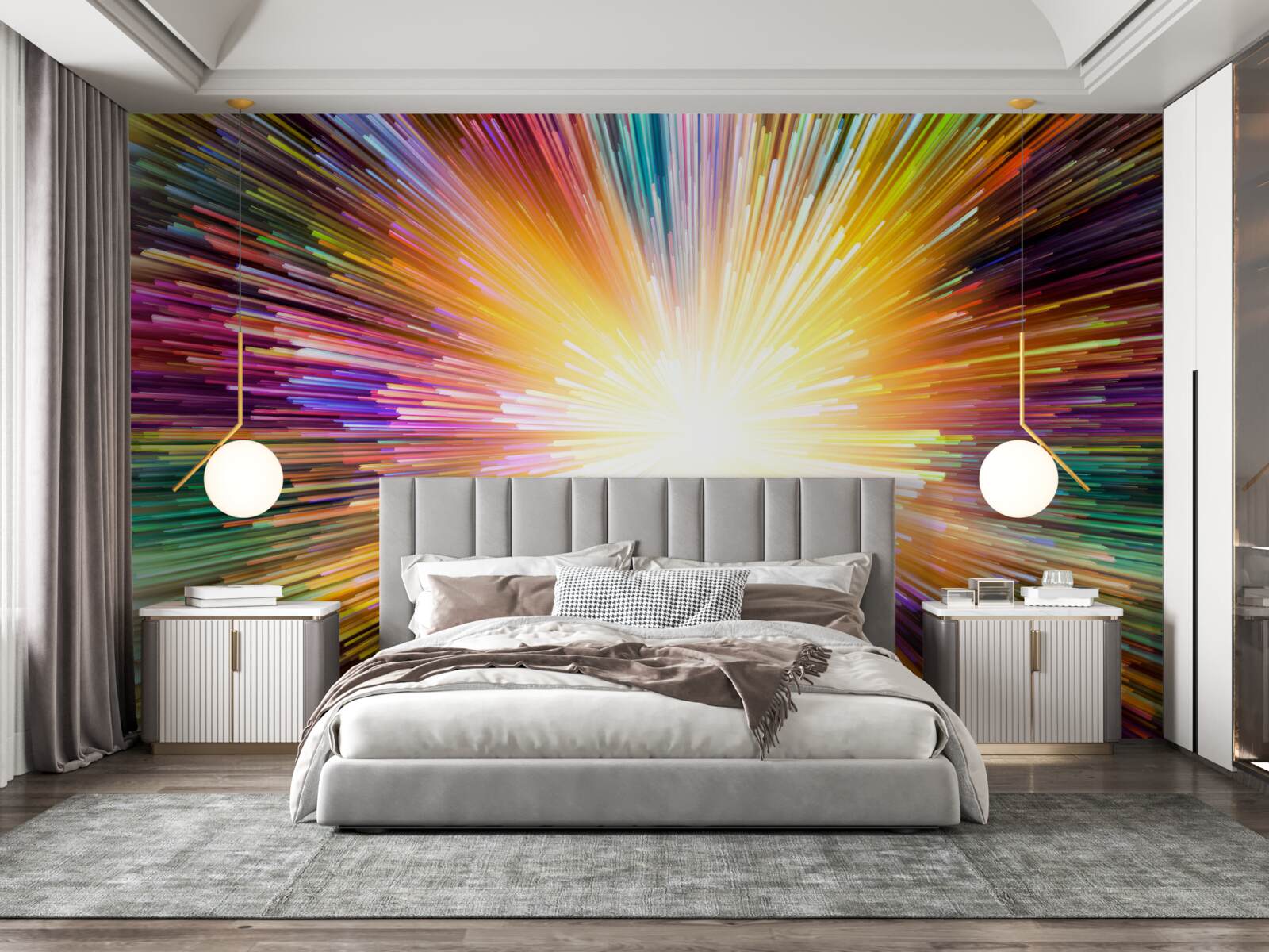 Carta da parati lampi luminosi di diversi colori