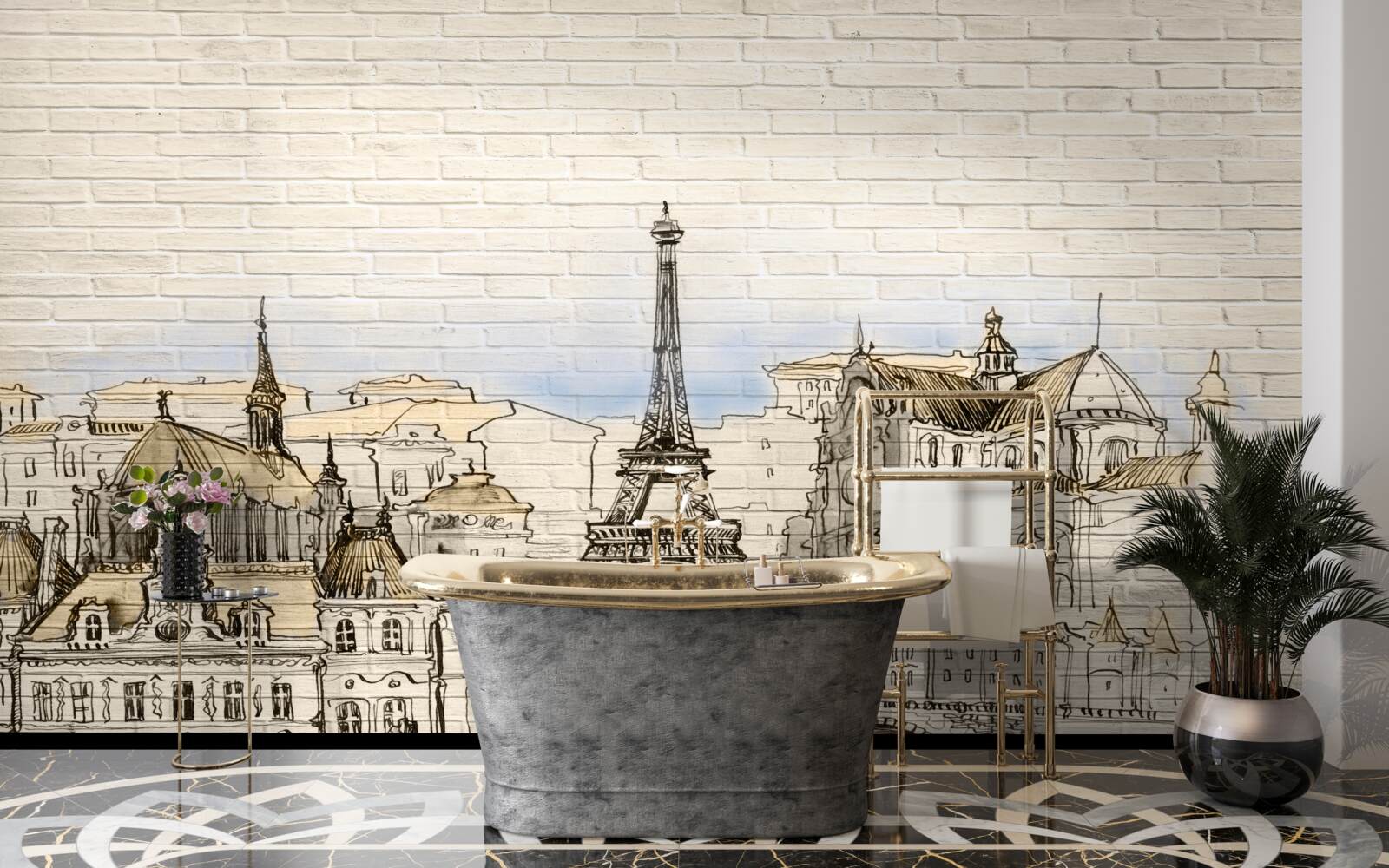 Carta da parati le principali attrazioni turistiche di Parigi