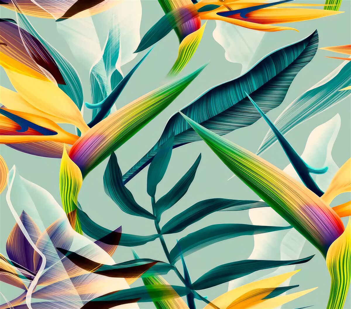 Carta da parati primo piano di piante di diversi colori