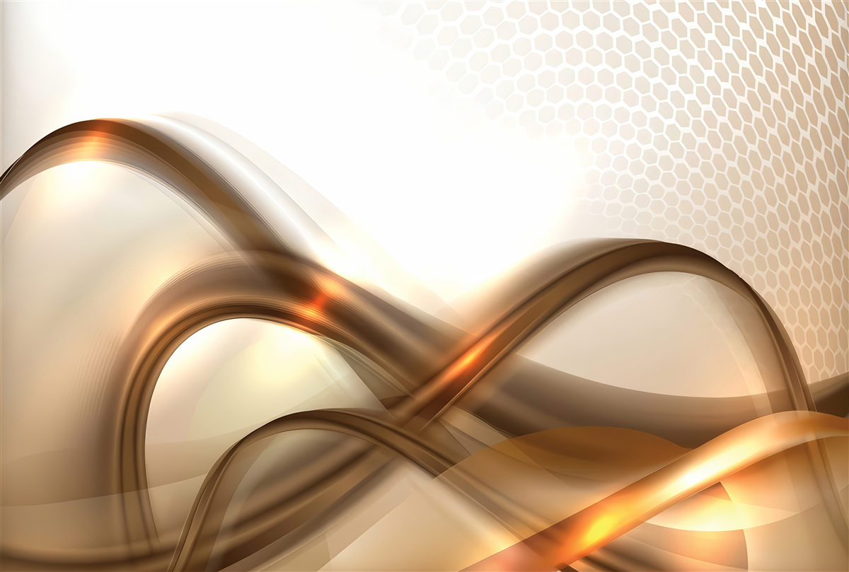 Carta da parati le linee sono curve come l'oro
