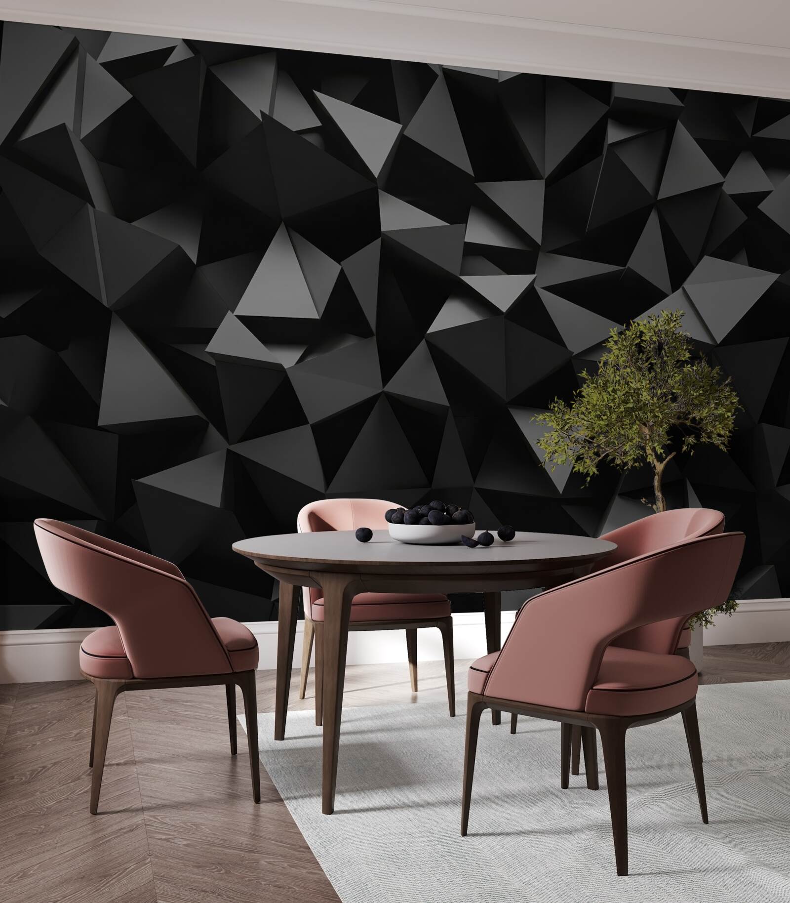 Carta da parati forme geometriche in nero