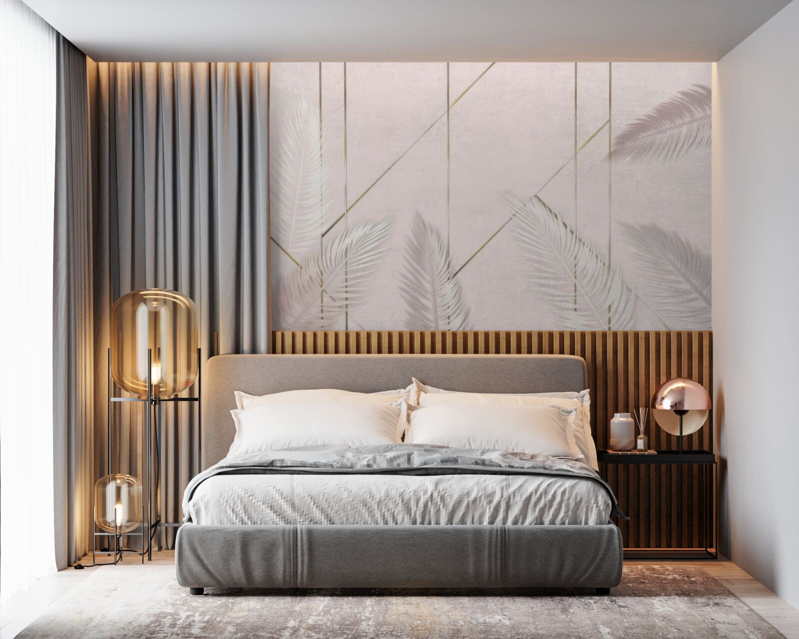 Carta da parati sfondo chiaro con foglie