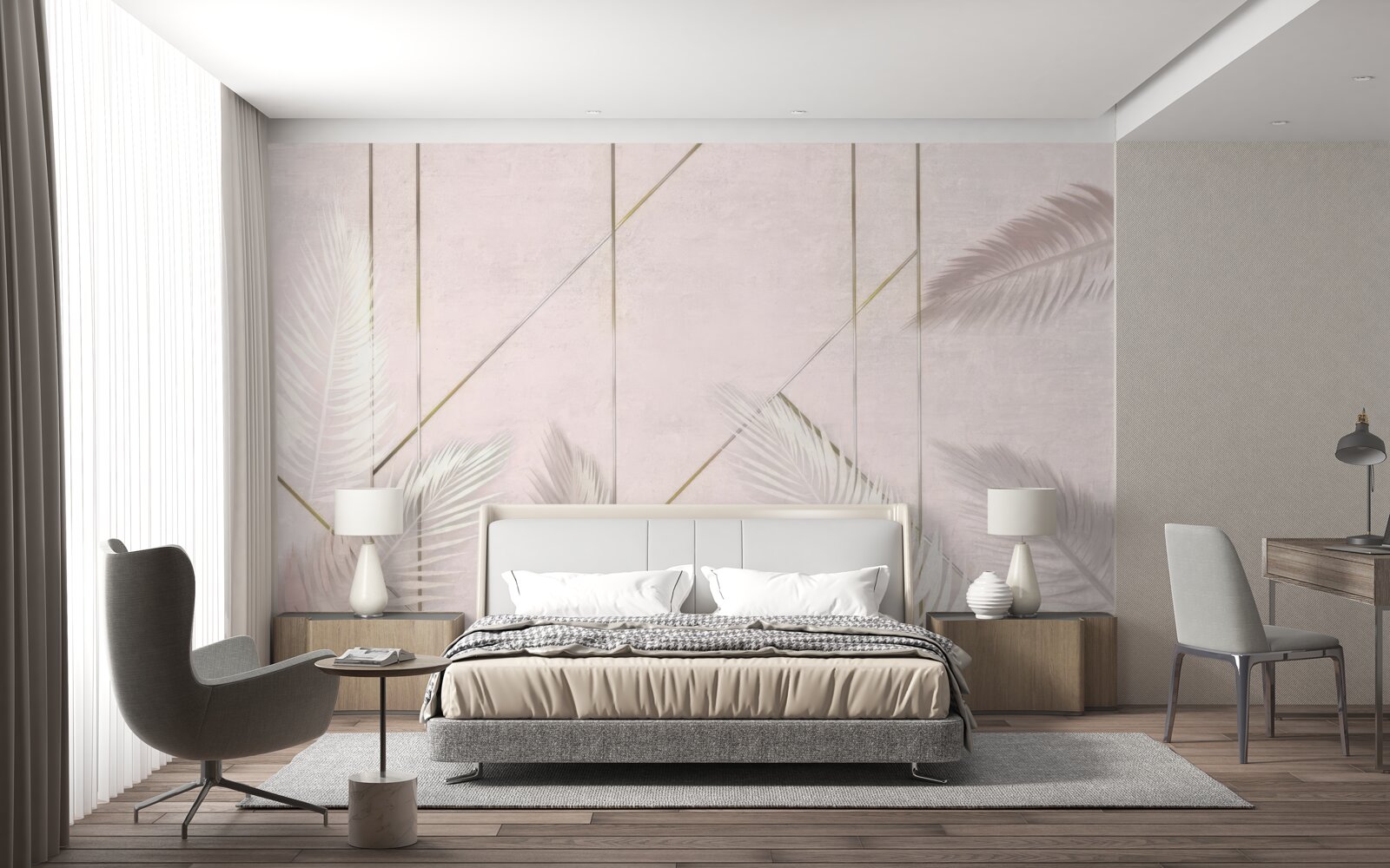 Carta da parati sfondo chiaro con foglie